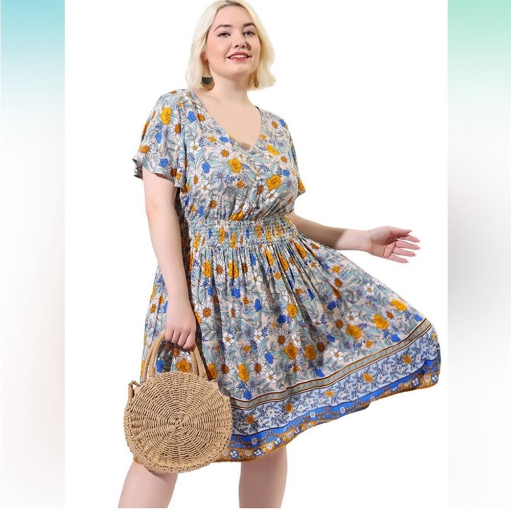 New Floral Bohemian Midi dress